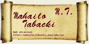 Mahailo Tabački vizit kartica